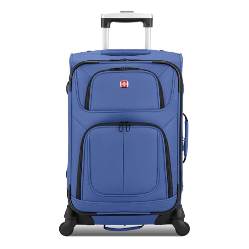 SWISSGEAR Sion Softside Expandable Spinner Luggage Durable Lightweight Travel Suitcase, Regatta, Carry-On