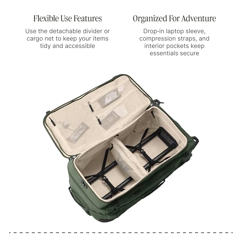Eagle Creek Gear Warrior XE 2-Wheel Luggage to Keep Travel Items Organized - Smooth Rolling Wheels - Telescoping Handle - Padded Laptop Pocket - Jungle Green - 30”
