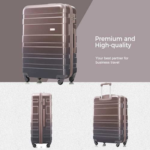 Merax 3 Piece Luggage Set ABS Hardshell Lightweight Suitcase Sets Spinner Wheels Suitcase with TSA Lock, 20" 24" 28", Colorful
