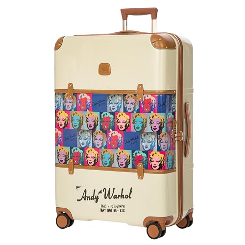 Bric's Andy Warhol Checked Luggage – Travel as Art Marilyn Print, Luxury Suitcase with Leather Trim, 360° Silent Wheels, Lightweight Hard Structure, 30 Inch, Multi-Color Marilyn Monroe