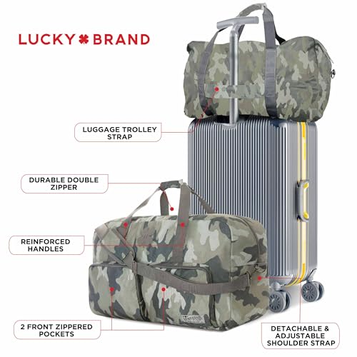 Lucky Travel Duffel Bags 65L, Gym Bag, Travel Bag & Large Duffle Bag for Men, Foldable Overnight Weekender Bags for Women & Men with Adjustable Shoulder Strap, Camo