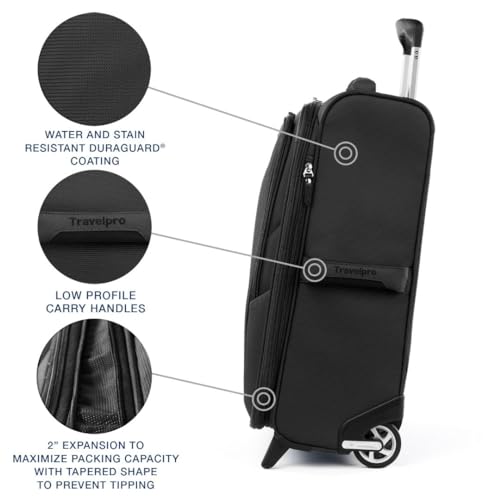 Travelpro Maxlite 5 Softside Expandable Upright 2 Wheel Carry-on Luggage, Lightweight, 21-Inch - Black