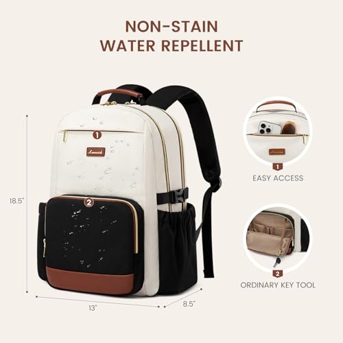 LOVEVOOK Laptop Backpack for Women with Pouch Pocket for Large Capacity Cup,17 Inch Laptop Computer Bag Travel Backpack Purse,Waterproof Work Business Backpack College Teacher Bags,Leopard print
