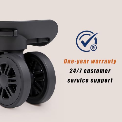 Eeeza Luggage Replacement Wheels, 4-Pack of 360° Smooth Rolling Spinner Wheels,Durable & Easy Install, Exact Fit Replacement for Eeeza Brand Suitcases and Travel Luggage