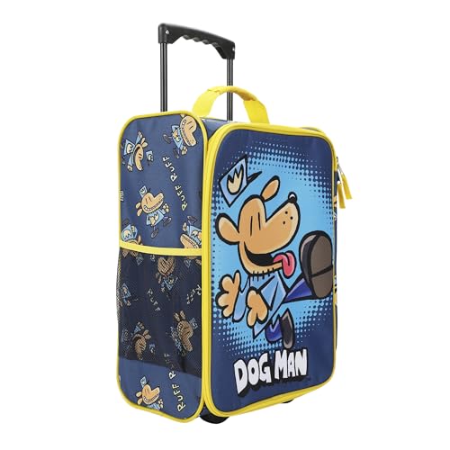 Bioworld Dog Man Character Print Blue 18" Soft-Sided Youth Carry On Suitcase Luggage