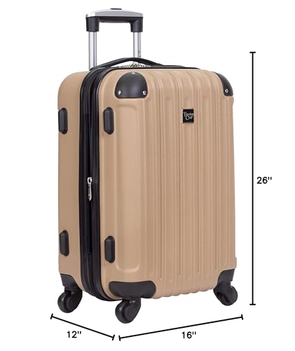 Travelers Club Midtown Hardside 4-Piece Luggage Travel Set, Tan