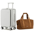 mixi 20 Inch Carry On Luggage with Cup Holder and Travel Tote Bag as a set