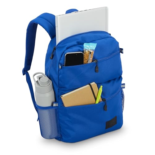 High Sierra Everclass Backpack - Travel or Work Laptop Bookbag with 360° Reflectivity, Dual Water Bottle Pockets & Fits Laptops Up To 15.6”, One Size, Cosmic Blue