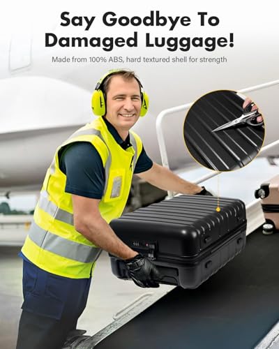 Lekesky 16 Inch Underseat Carry On Luggage Airline Approved, Small Hard Shell Suitcase with TSA Lock Spinner Wheels, Lightweight Personal Item Carry-On for Travel, Black