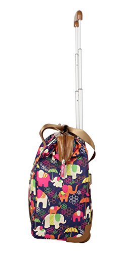 Lily Bloom Design Pattern Carry on Bag Wheeled Cabin Tote (Elephant Rain)
