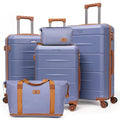 KUNEL Luggage Sets 5 Piece Hardshell Suitcase Sets with Detachable Spinner Wheels, ABS Carry on Luggage with TSA Lock,Travel,PurpleTaro（20/24/28 Inch