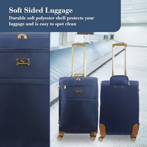 Tommy Bahama 26 Inch Rolling Luggage, Soft Sided Suitcase with Spinner Wheels, Blue