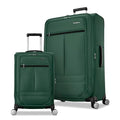 Samsonite 2-PC Soft-Sided 21/29” (Carry-On & Large Checked), Lightweight Expandable Element Luggage Set with 2 Front & 1 Side Pocket, Four Spinner Wheels, Adjustable Handle, Durable- Bistro Green