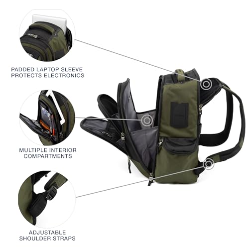 Travelpro Bold Softside 2-Piece Set — Expandable 2-Wheel Upright Large Luggage with Backpack, Olive/Black