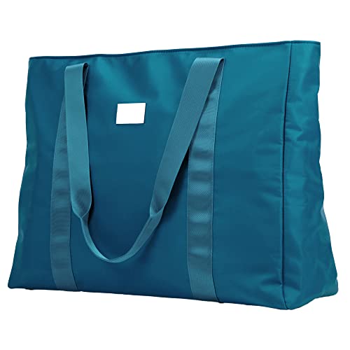 Badgley Mischka Uncomplicated Nylon Weekender Travel Bag, Lightweight Duffel Tote for Women, Carry On Overnight Bag (Aqua)
