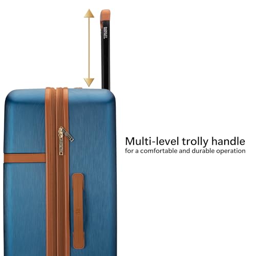 Badgley Mischka Grace 3 Piece Polycarbonate-ABS Expandable Retro Luggage Set (Navy)