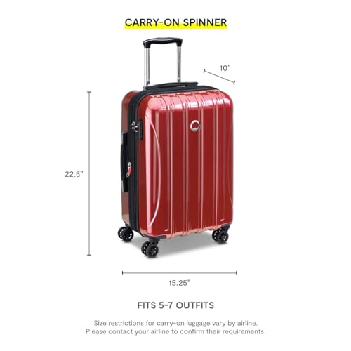 DELSEY PARIS Helium Aero Hardside Expandable Luggage with Spinner Wheels, Black, Carry-On Plus 21 Inch