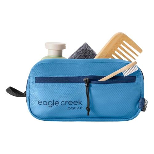 Eagle Creek Pack-It Isolate Quick Trip - Compact Travel Toiletry Bag for Optimizing Luggage Space - Lightweight - Water-Resistant - Easy-Grab Zipper - Sustainable Materials - X-Small - Blue Dawn