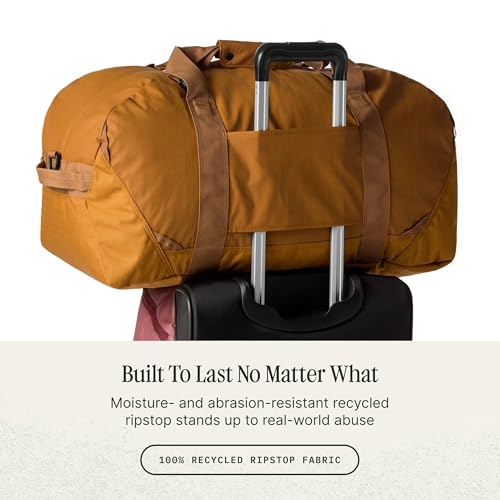 Eagle Creek No Matter What Duffel Bag - Eco Friendly Duffel for Sustainable Travel - Adjustable Shoulder Strap - Multiple Carry Options - Easy to Store - Safari Brown - 60L