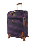 Steve Madden Designer-Gepckkollektion Leichter Softside-Koffer fr Damen und Herren strapazierfhige 50,8 cm groe Tragetasche mit 4 rollenden Spinner-Rdern, Shadow Purple, 20in, Carry on Bag With