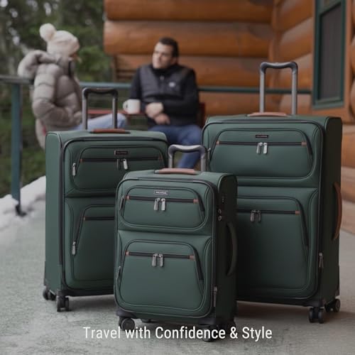 Ricardo Beverly Hills Montecito 3.0 Softside Luggage Collection Expandable Suitcases with Wheels and TSA Lock, 29" Large Check-In (Hunter Green, 29-inch Large Check-in)