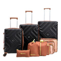 Rosamo 10 piece Luggage Set Expandable Suitcase 22x14x9 Airline Approved Carry on, ABS Hard Case Suitcases with Spinner Wheels,TSA Lock