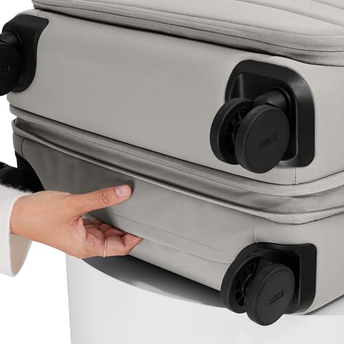 Away Softside Medium Checked Suitcase, 26 Inch Expandable Luggage For Men & Women, Durable Nylon Exterior, TSA Approved Lock, Ideal For Trips 1-2 Weeks, Cloud Gray