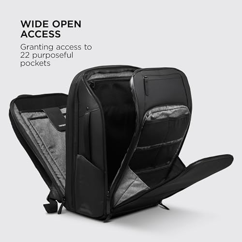 NOMATIC 20L Travel Pack - Mens Travel Backpack - Expandable to 30L - Water Resistant Daypack - TSA-Ready - Lightweight Business Traveling Backpack for Men - 16" Laptop Compartment