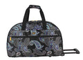 LUCAS Designer Carry On Luggage Collection - Lightweight Pattern 22 Inch Duffel Bag- Weekender Overnight Business Travel Suitcase with 2- Rolling Wheels (Paisley Peacock)