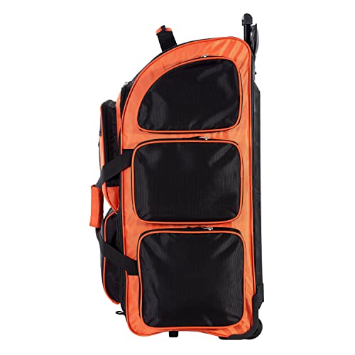 Travelers Club Xpedition 30 Inch Multi-Pocket Upright Rolling Duffel Bag, Bright Orange, 30'' Suitcase (85130-820)