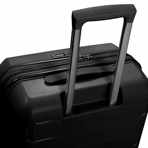 Traveler's Choice Pagosa Hardshell Expandable Luggage with Spinner Wheels, Black, 22-Inch Carry-on