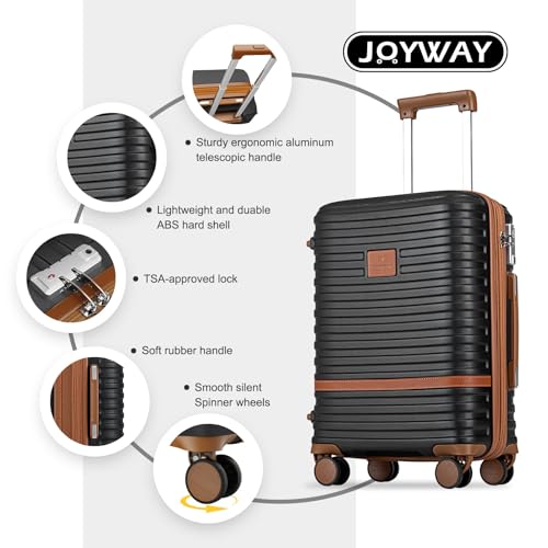 Joyway Expandable Luggage Sets 5 Piece, Lightweight Hard Shell Travel Suitcase Set with Spinner Wheels and TSA Lock