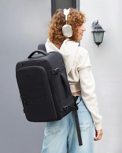 LOVEVOOK Travel Backpack for Women & Men, 40L Large Carry On Backpack Airline Approved, TSA Personal Item Weekender Bag, Water Resistant Laptop Backpack with 3 Packing Cubes for Travel Essentials