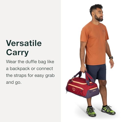 Osprey Daylite 60L Duffel Backpack - Convertible Everyday Duffel Bag for Gym, Commute, and Travel, Tumbleweed Yellow/Tunnel Vision