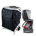ZUCA Flyer Carry On Luggage with Wheels - 20 inch Airline Approved Black Bag and Silver Frame, with 5 Packing Pouches, Travel Cover, and Built-In Seat