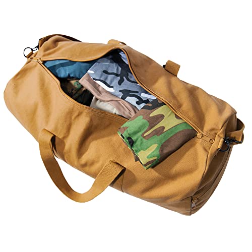 Rothco Heavy-Duty Canvas Shoulder Duffle Bag - Rugged Travel Gym Gear Equipment Bag, Coyote Brown, 19 Inches