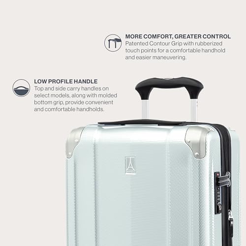 Travelpro Pathways 3 Hardside Expandable Luggage, 8 Spinner Wheels, Lightweight Hard Shell Suitcase, Cloud Grey, Checked Medium 25 Inch