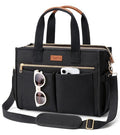 Canvas Tote Bag for Women, 15-Pocket Large Crossbody Purse Shoulder Satchel Handbag Bible Laptop Bag Zipper Bookbag for Teacher Nurse Work Travel College Everyday
