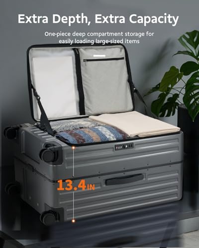 CENSIEN Luggage Sets 2 Pieces, 20 Inch Carry On Luggage and 29 Inch Checked Luggage with Spinner Wheels, Lightweight ABS+PC Hardshell Trunk Suitcases with Aluminum Frame, Top Opening (Black, 20/29)