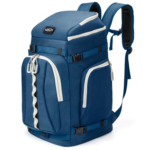 Lunidry Ski Boot Bag, 65L Waterproof Ski Bag & Snowboard Boot Bag, Travel Backpack for Skis Snowboard Helmet Goggles & Accessories