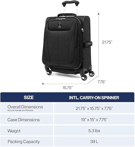 Travelpro Maxlite 5 Softside Expandable Luggage with 4 Spinner Wheels, Lightweight Suitcase, Men and Women, International, Orchid Pink Purple, Carry-on 19-Inch
