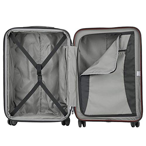 DELSEY PARIS Titanium Hardside Expandable Luggage with Spinner Wheels Checked Luggage, Purple, Checked-Medium 25 Inch