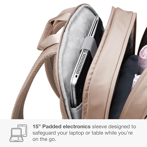 Traveler's Choice Women's Iria 20L Backpack, Latte Beige