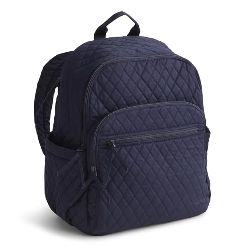 Vera Bradley Women's Premium Cotton Bancroft Backpack, Peacoat, One Size