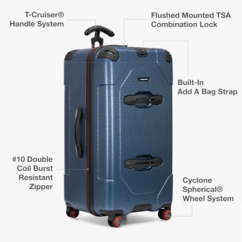 Traveler's Choice Maxporter II Polycarbonate Hardside Trunk with Spinner Wheels, Navy, 31-Inch Large Trunk