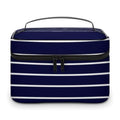 Curdesi Portable Travel Makeup Bag, Nautica Navy Blue Cosmetic Case Zipper Toiletry Bag for Women Girls