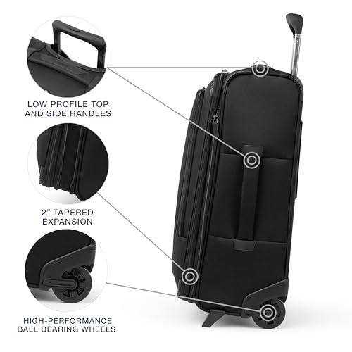 Travelpro Crew Classic Lightweight Softside Expandable Carry on Luggage, 2 Wheel Upright Rollaboard Suitcase, Men and Women, Carry On 22-Inch, Black