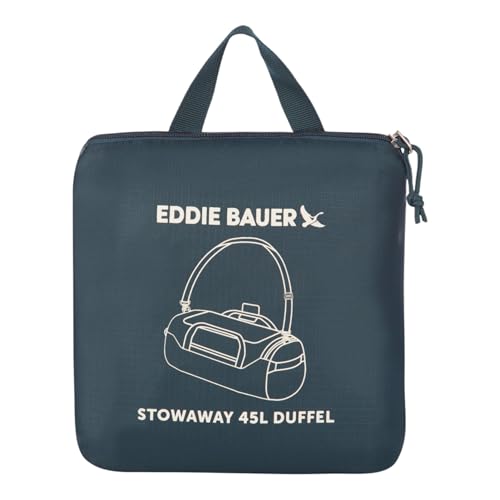 Eddie Bauer Stowaway Packable Duffel Bag | Travel | Foldable | Lightweight | Durable | Ripstop Polyester, 45L, Marine