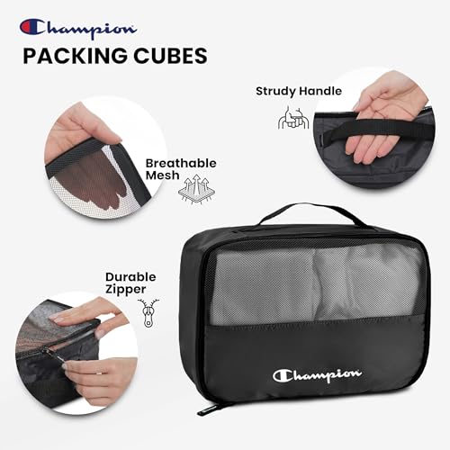 Champion Packing Cubes for Travel – 6 pc Packing Cubes Set for Suitcases, Space-Saving Packing Organizers