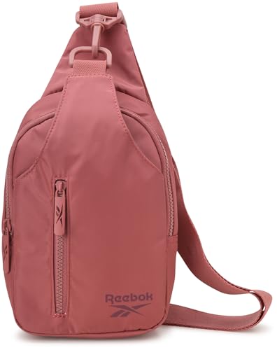 Reebok Unisex Crossbody Bag - Convertible Compact Durable Cross Body Bag for Women and Men - Gym and Travel Essentials, Size One Size, Berry Rose